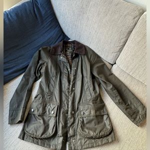 Barbour Beadnell Olive Green Wax Jacket - UK 8 / US 4